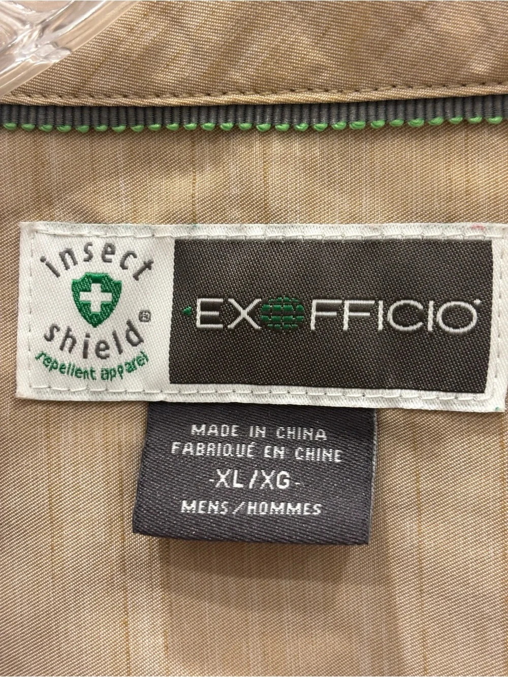 Exofficio Men's Tan Casual Insect Shield Outdoors Hiking Button-Down Shirt